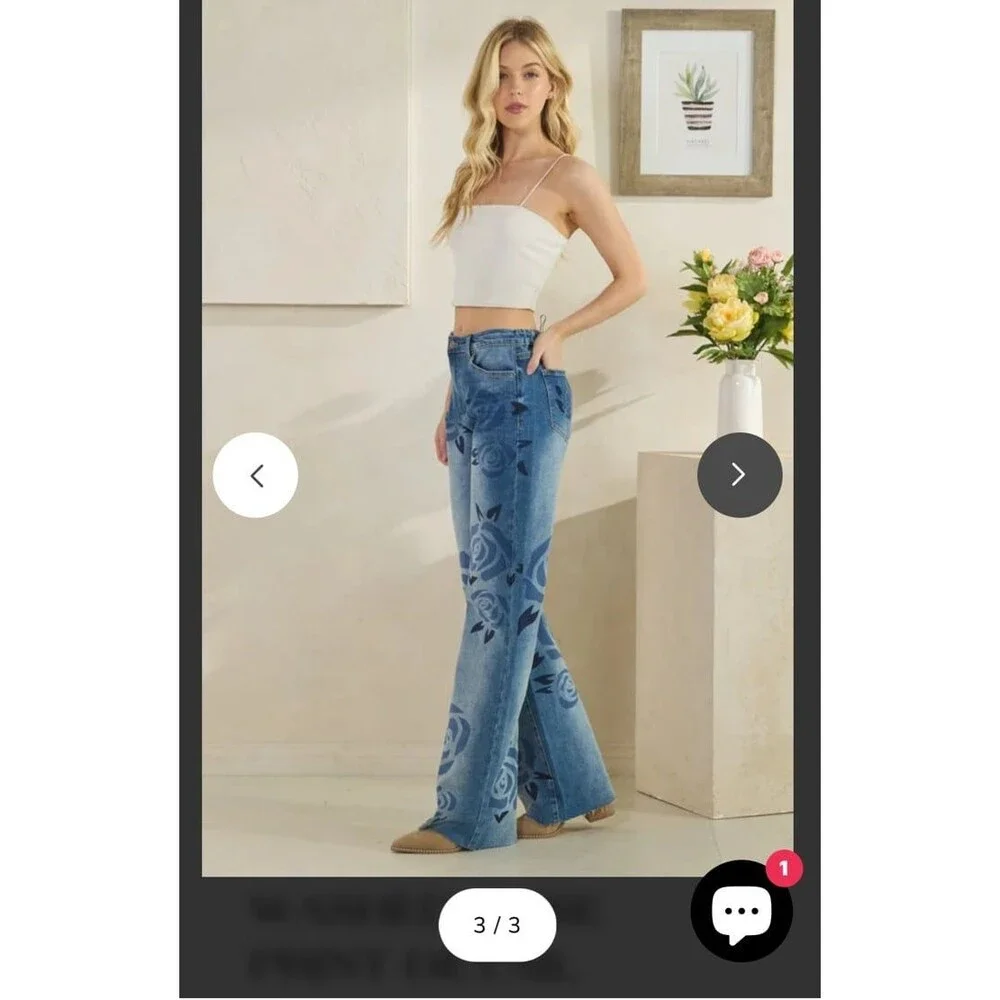 OLI & HALI jeans OH! jeans Oli and Hali pants OLI HALI jeans floral OLI&hali XL